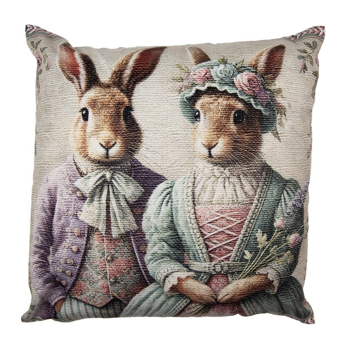 Federa pasquale con conigli vintage – 45×45 cm Clayre & eef