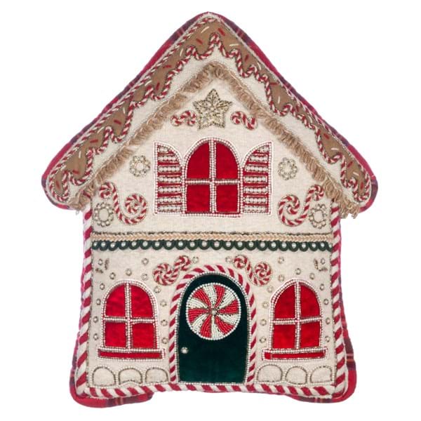 Cuscino Natalizio Casetta 45x45 cm in Cotone Poliestere – Blanc Mariclò