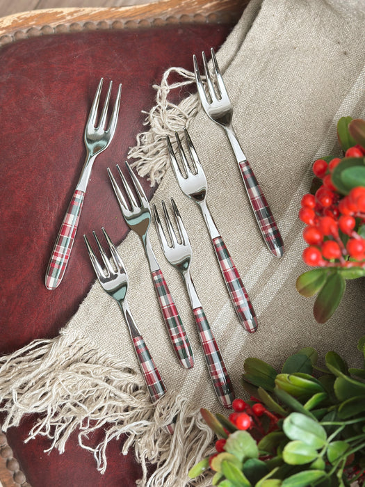 Forchettine dolce Nuvole di Stoffa natalizie Tartan Christmas