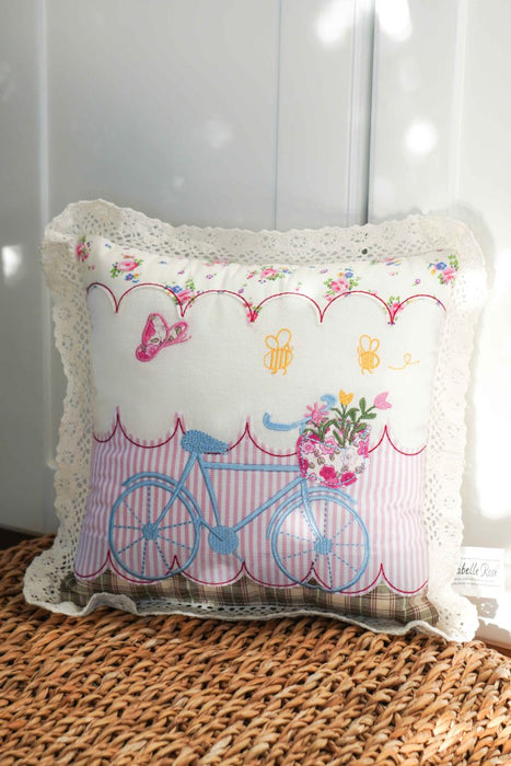 Cushion with bike 25x25 cm Isabelle Rose