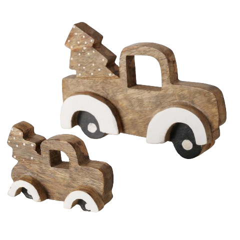 Set of 2 Wooden Decorations Machine -Boltze