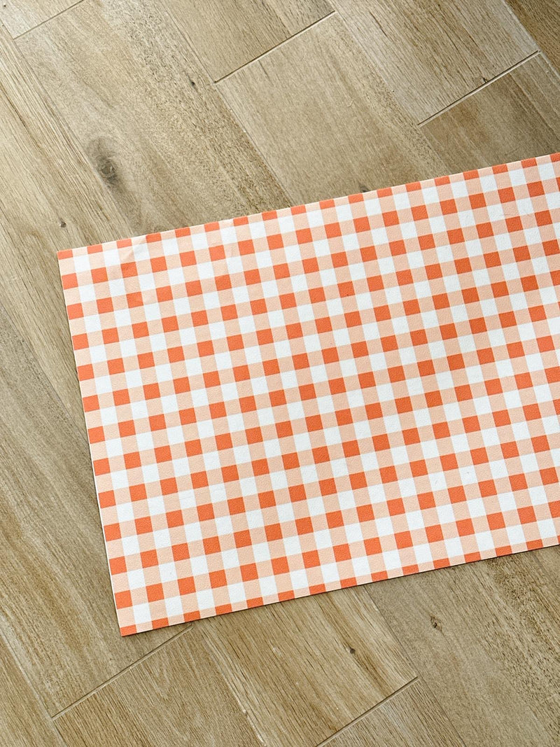 Tappeto in Vinile Country Check Arancio