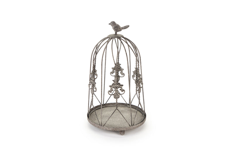 Lanterna gabbietta in ferro shabby chic Nuvole di Stoffa 33 cm