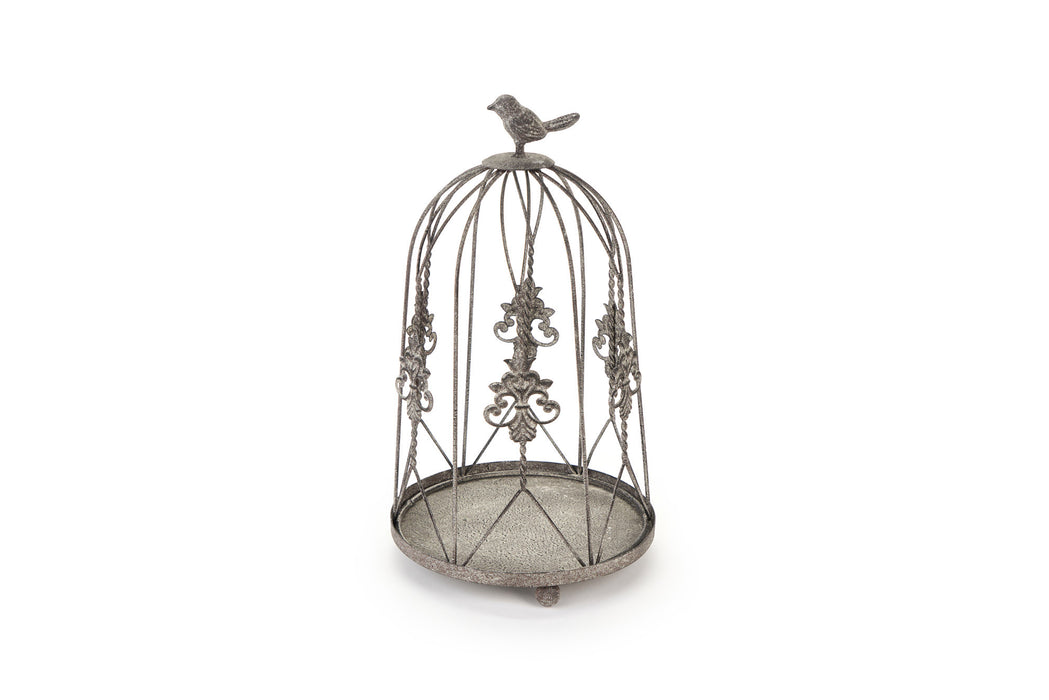 Lanterna gabbietta in ferro shabby chic Nuvole di Stoffa 33 cm