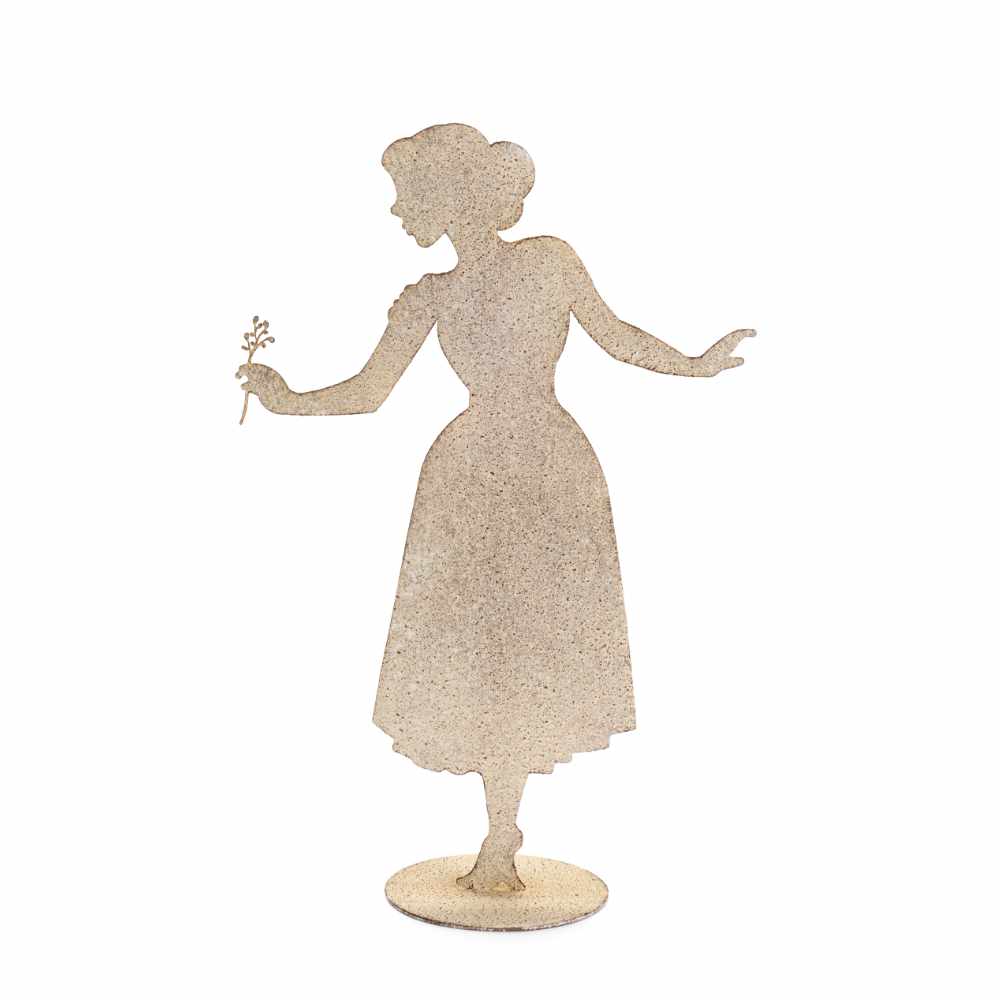 Silhouette Metallo con fiore H 41 cm Nuvole di Stoffa