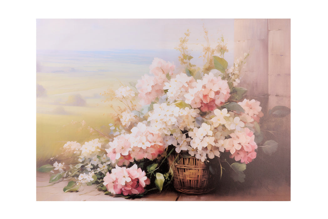 Quadro canvas cesto fiori – Fiorirà Nuvole di Stoffa