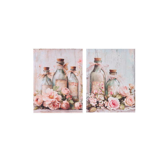 Quadro canvas bottiglie shabby Bagno Nuvole di Stoffa
