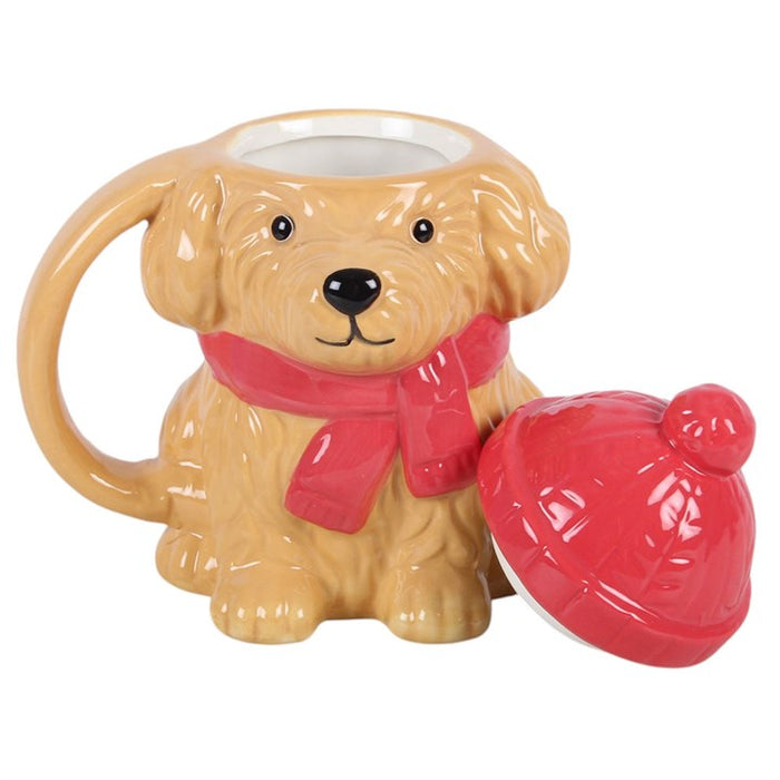 Tazza Natalizia con Coperchio a Forma di Cagnolino