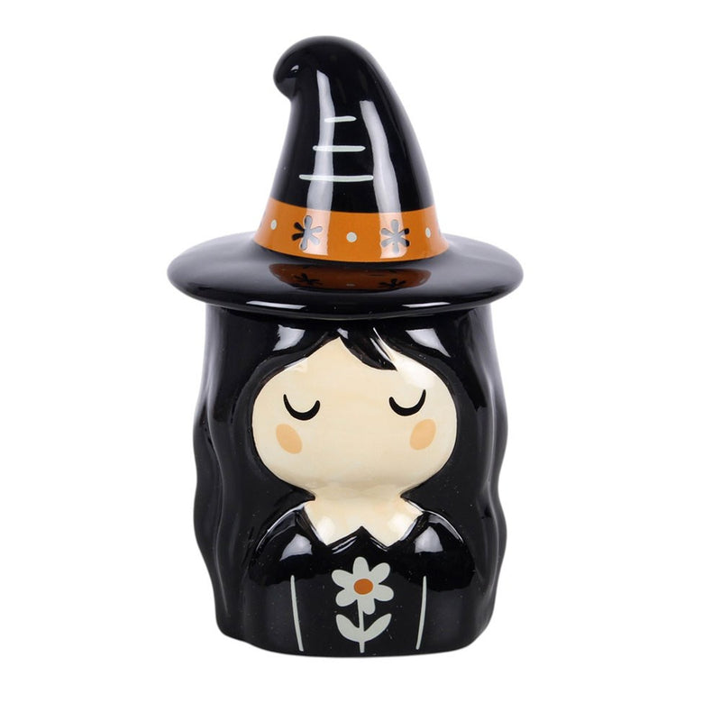 Bruciatore per Oli Essenziali Strega in Ceramica con Cappello Rimovibile