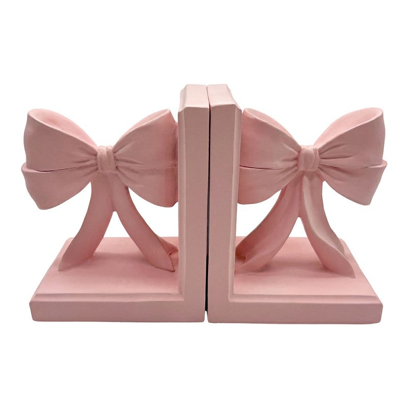 Fermalibri Rosa con Fiocco Set 2 Pezzi 27x10x16 cm – Clayre & Eef