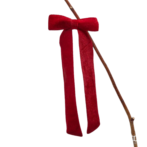 Bordeaux velvet bow with clip