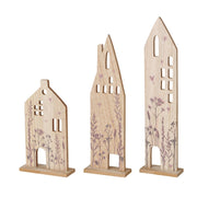 Decorazione in legno tris casette - Arredo Casa da Sogno