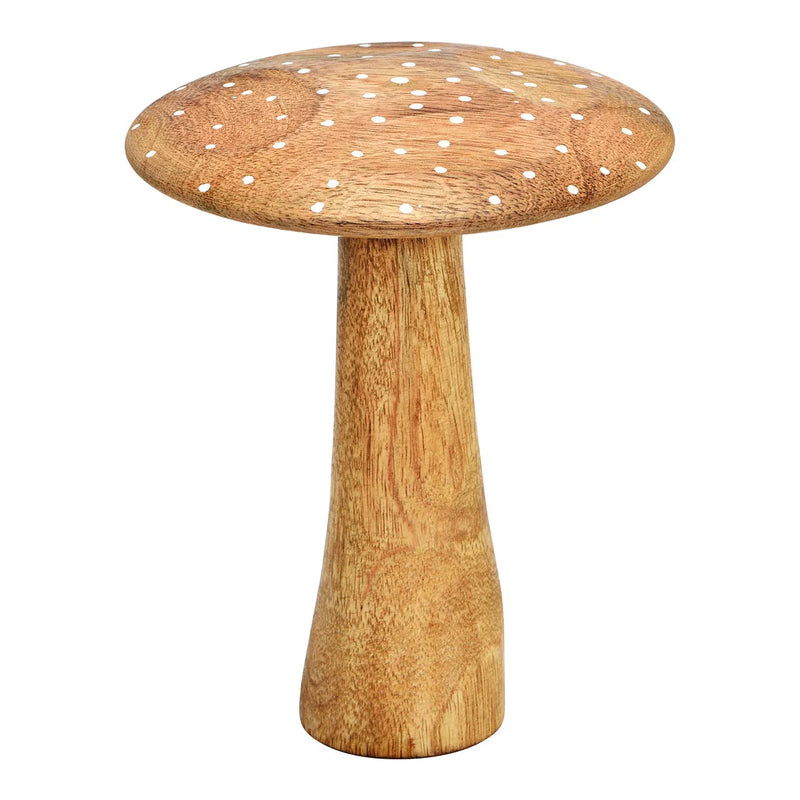 Champignon décoratif en bois de manguier