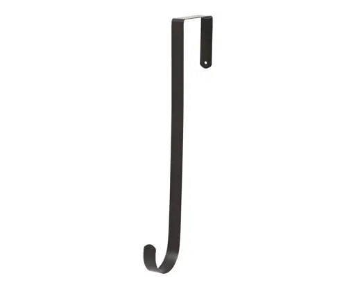 Gancio Portaghirlanda da Porta in Ferro Nero H28 cm