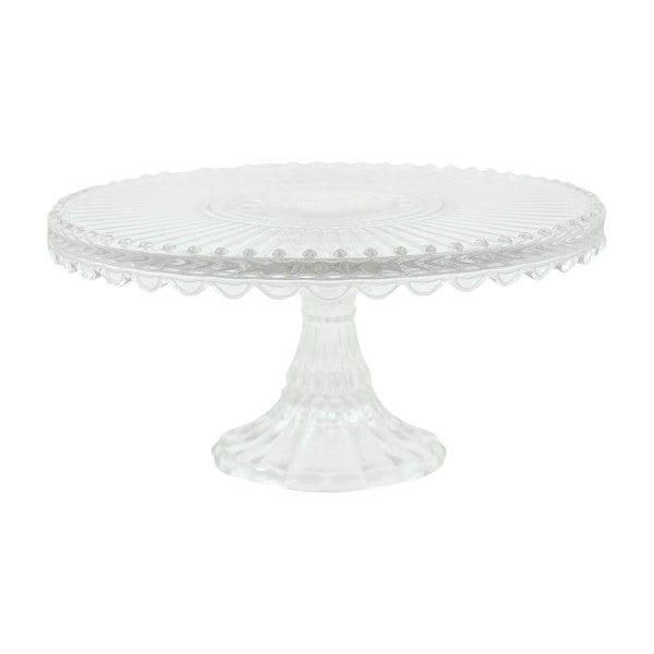 Alzatina Piatto per torta in vetro Alice trasparente Greengate