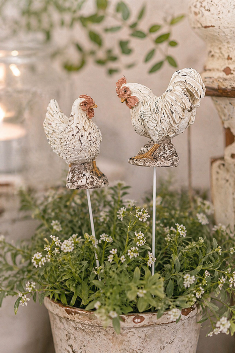 Gallo Decorativo con Pic 7 cm in Poliresina