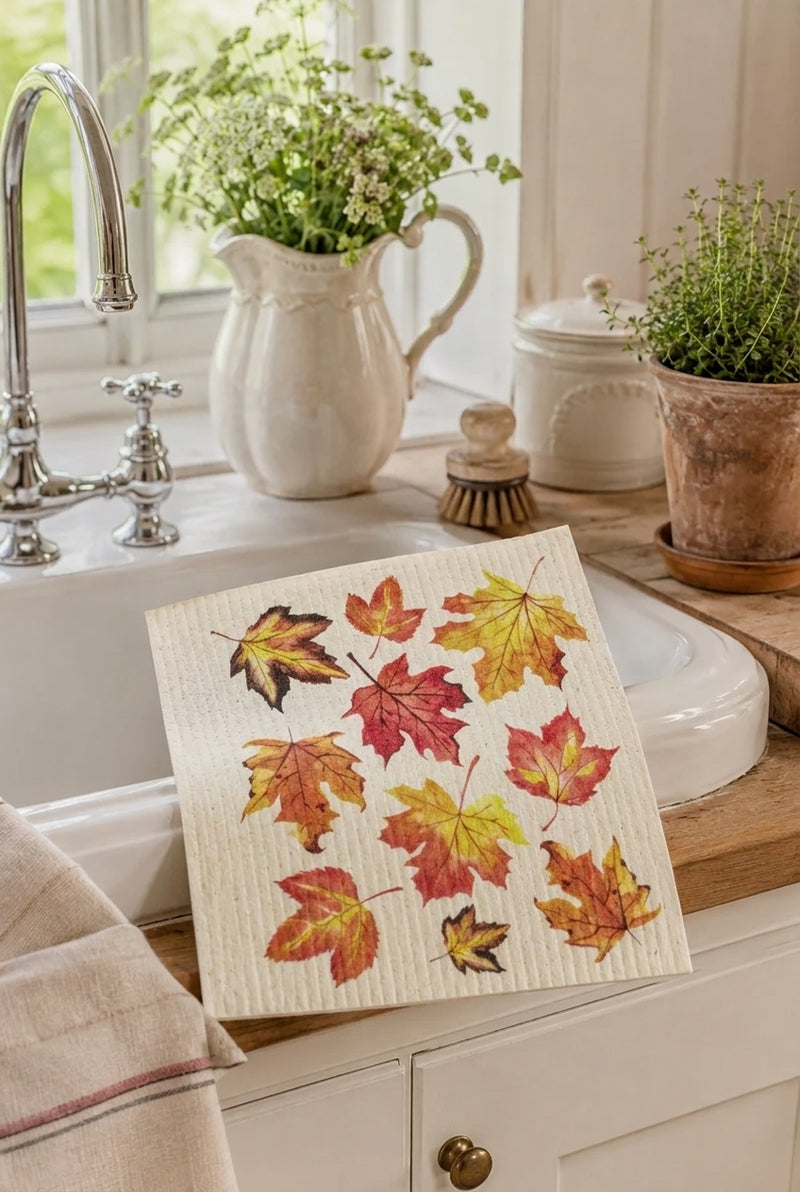 Panno Svedese Multiuso Autunnale in Spugna Ecologica – 19x17 cm