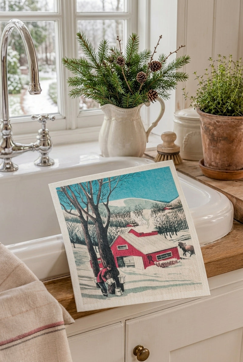 Panno Svedese Ecologico "Fattoria nella Neve" – 19x17 cm