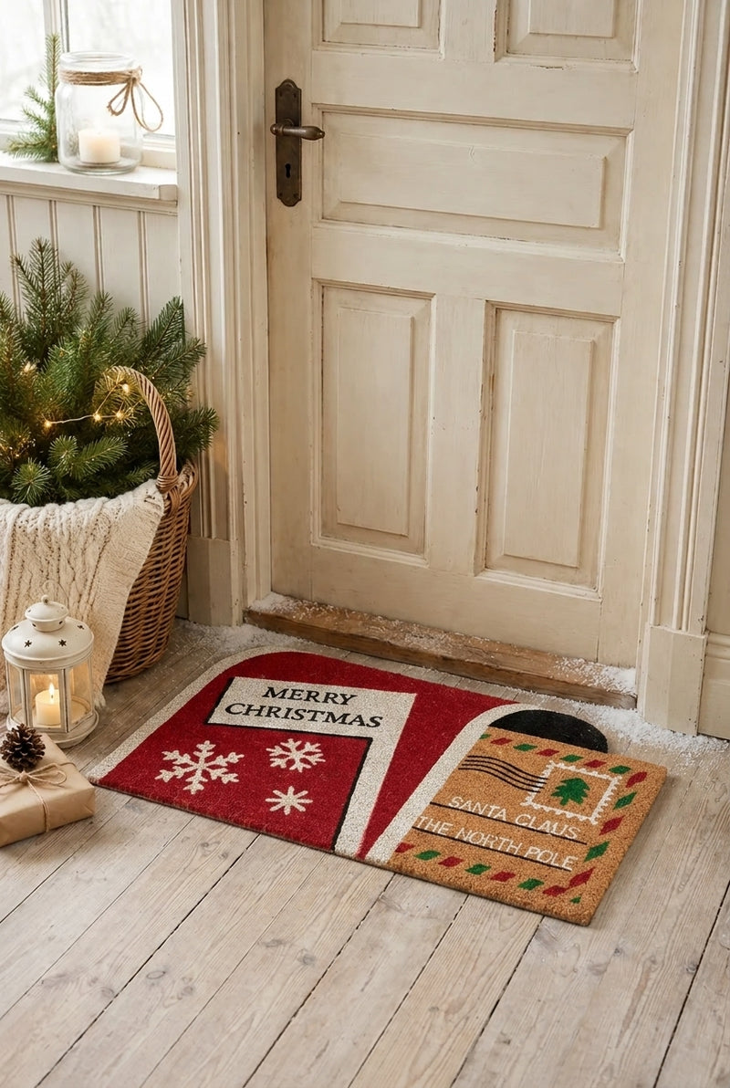 Zerbino Natalizio Sagomato "Cassetta delle Lettere Babbo Natale" in Cocco