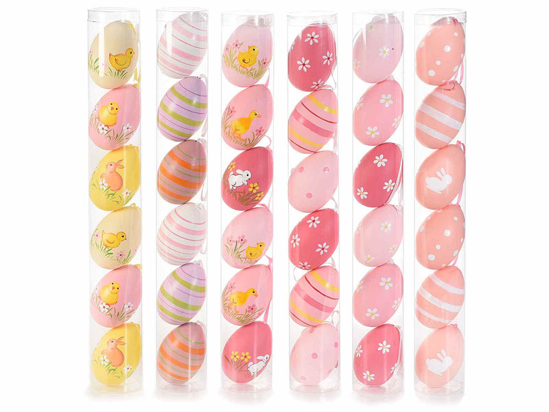 Tubo uova decorativa in plastica d'appendere set di 6 - Arredo Casa da Sogno
