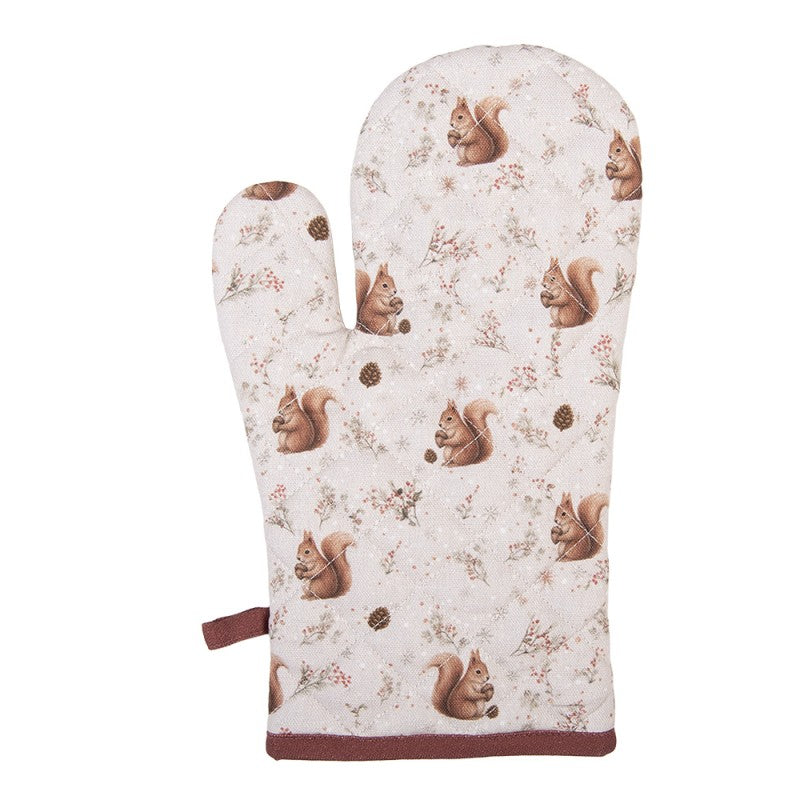 Guanto da Forno Clayre & Eef 18x30 cm Scoiattoli