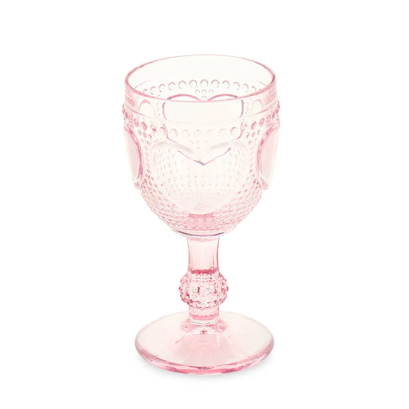 Set di 6 Calice Heart in Vetro Rosa La Vie en Rose Nuvole di Stoffa