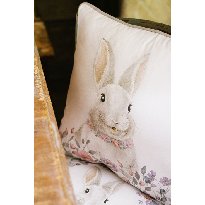 Cuscino arredo in cotone con motivo pasquale 40x40 cm -Bunny - Arredo Casa da Sogno