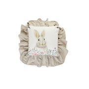 Cuscino per sedia in cotone con balza motivo pasquale 40x40+15 cm - Bunny - Arredo Casa da Sogno