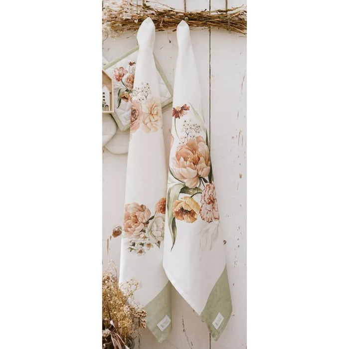 Set of 2 Flower Garden Tea Towels 50×70 cm