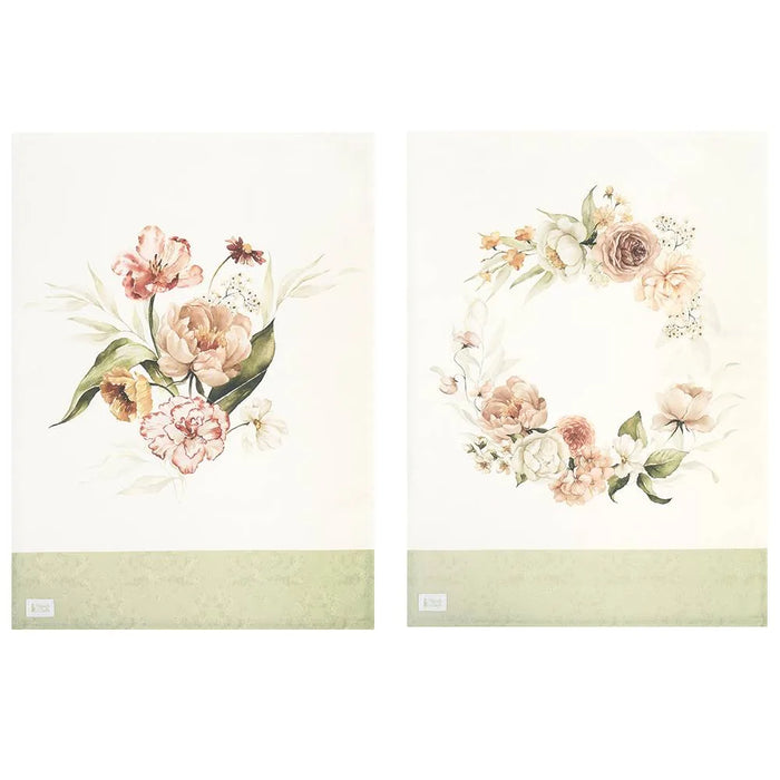 Set of 2 Flower Garden Tea Towels 50×70 cm