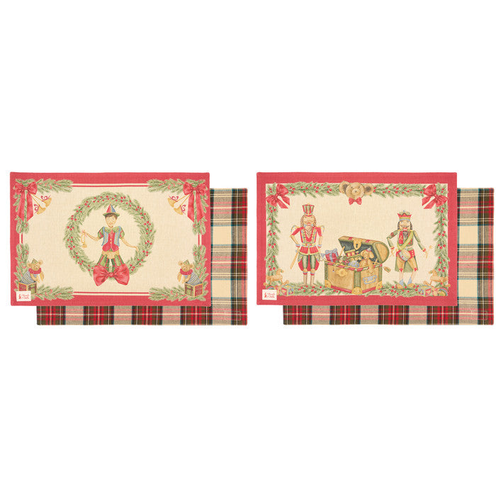 Tovaglietta Americana Natalizia Vintage Toys in Cotone 90×45 cm – Nuvole di Stoffa