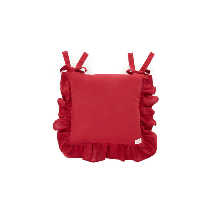 Cuscino per sedia con lacci in cotone rosso - Demetra rossa