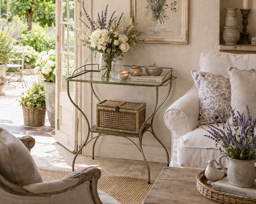 Tavolo Con Piano In Vetro-Chic Antique