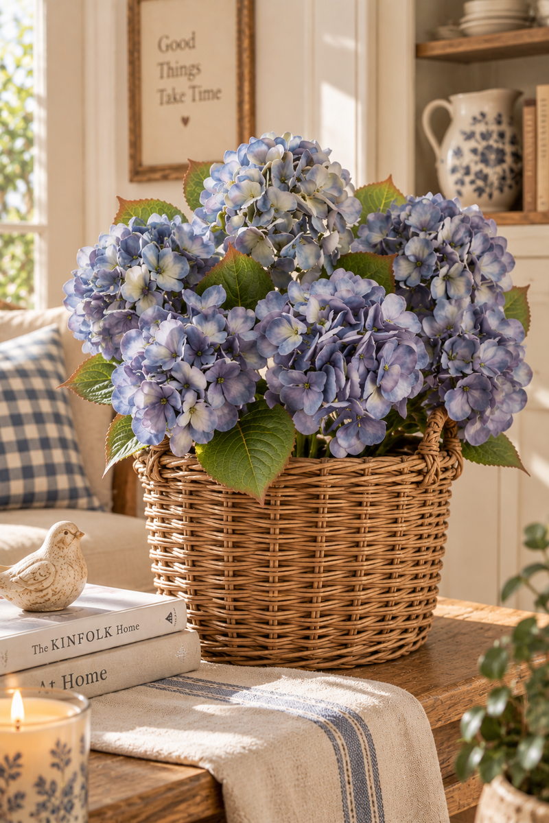 Ortensia Dry Artificiale Azzurro Polvere H 50 cm – EDG Enzo De Gasperi