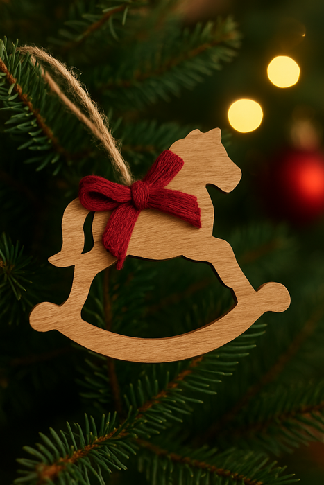 Cavallo a dondolo d'appendere in legno