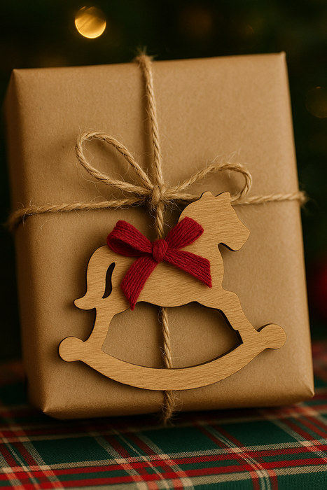 Cavallo a dondolo d'appendere in legno