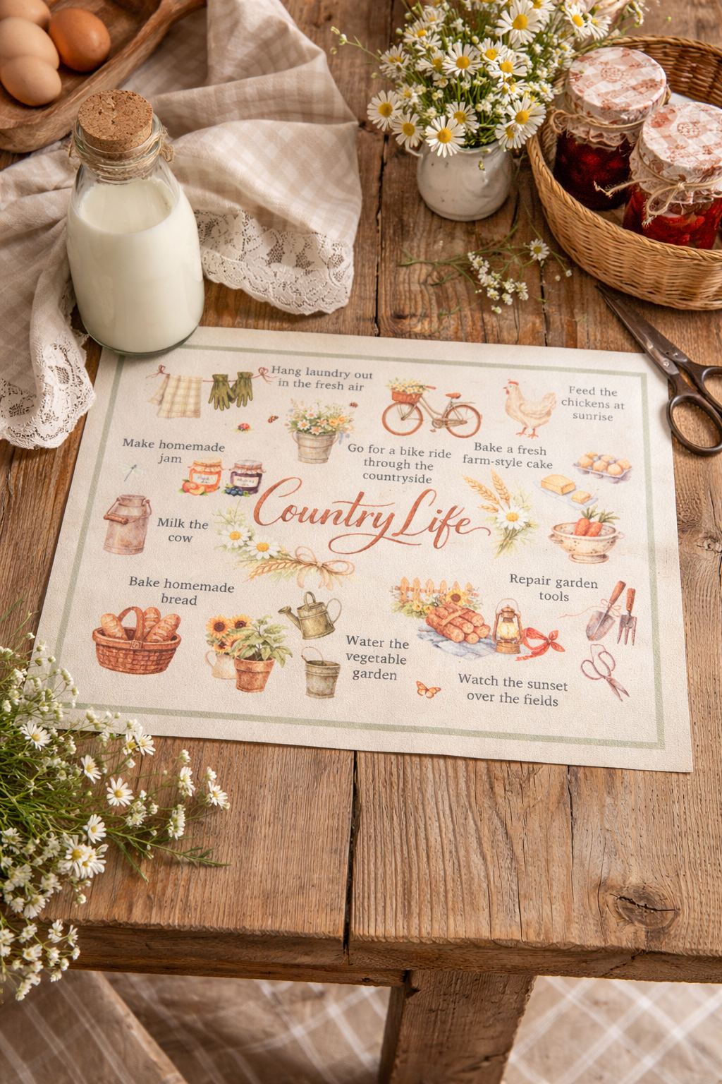 Tovaglietta in vinile “Country Life” 45x33 cm