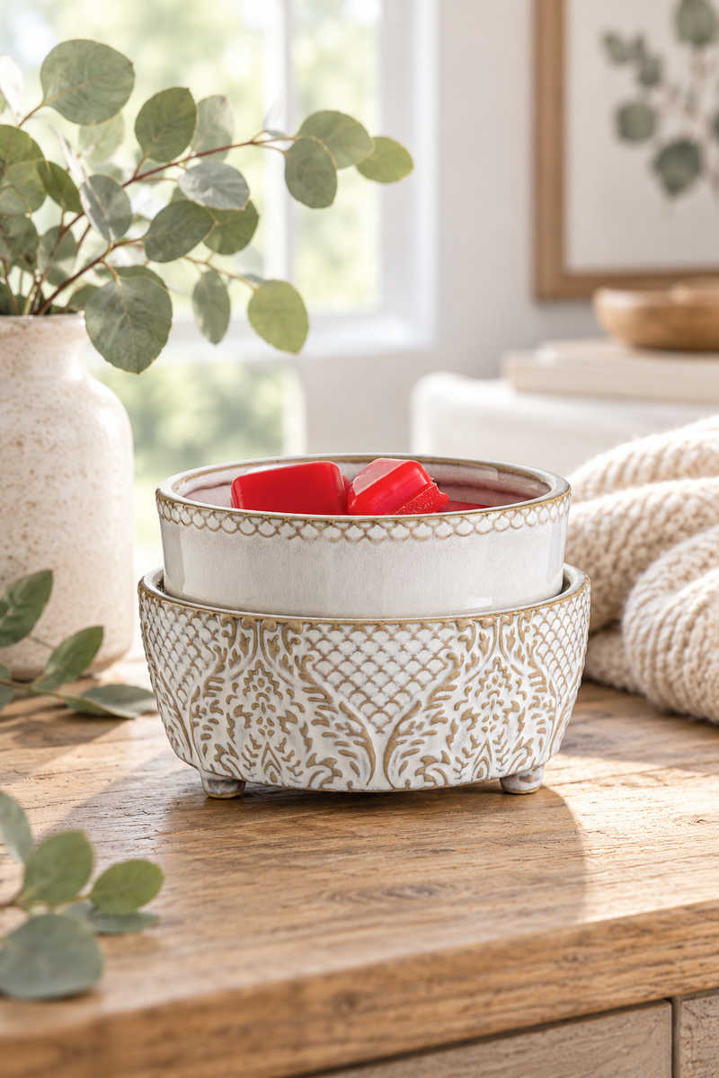 ampada Scaldacera Elettrica 2 in 1 in Ceramica Decorata | Candle Warmers