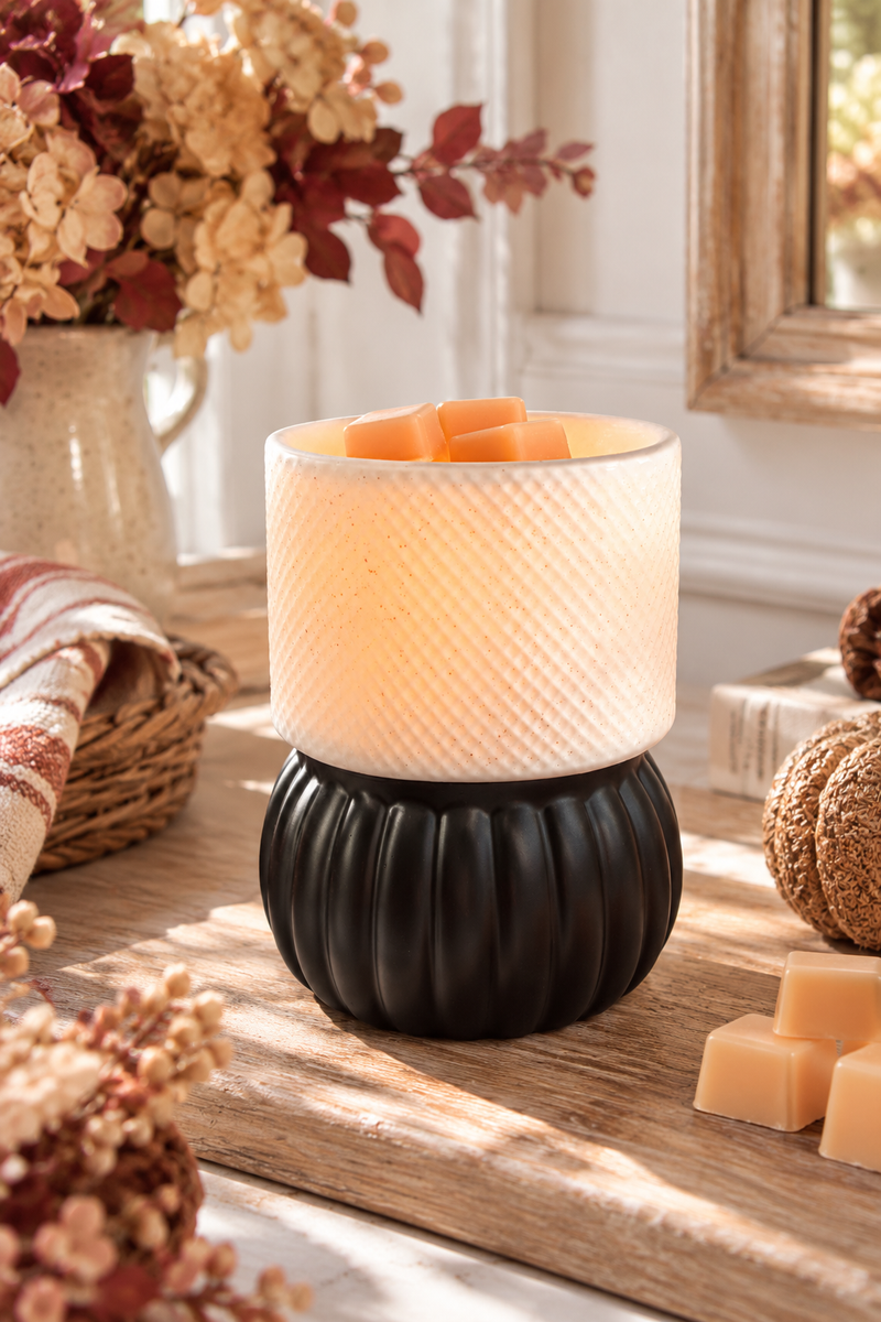 Lampada Elettrica Diffusore Luxe 16 cm Bianco e Nero – Candle Warmers
