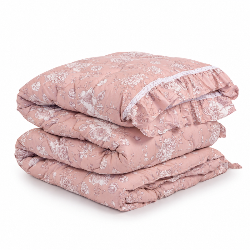 Trapunta Matrimoniale Jouy Rosa 260x260 cm –
