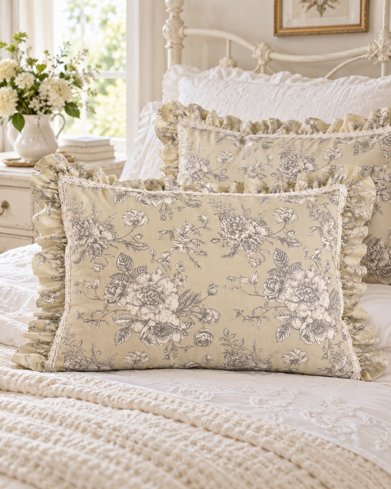 Set 2 Copriguanciali Jouy Beige 50x80 cm