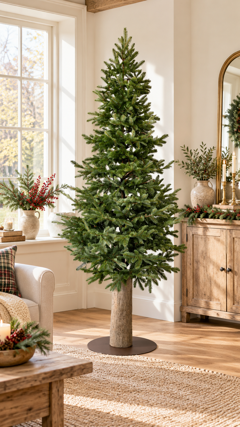 Albero di Natale artificiale Rockefeller Slim 210 cm by Salvatore Izzo con base tronco PREORDINE