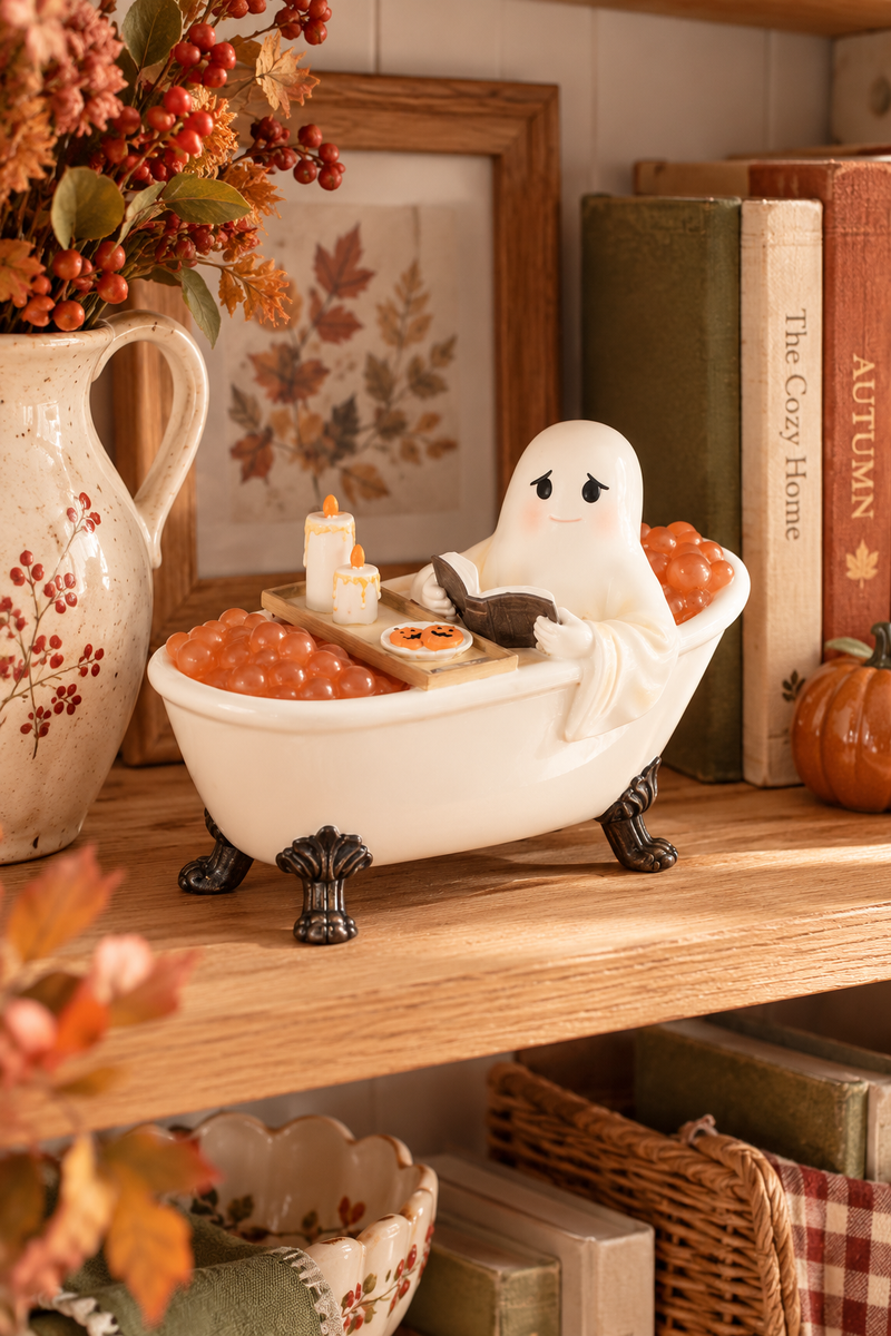 Statua fantasma nella vasca da bagno con luce LED – decorazione Halloween