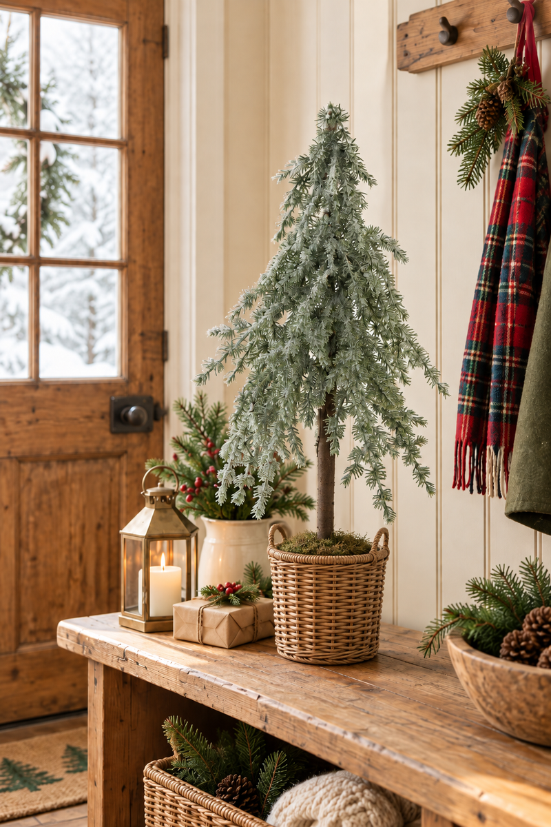 Abete Artificiale Innevato con Tronco H 60 cm – Blanc Mariclò