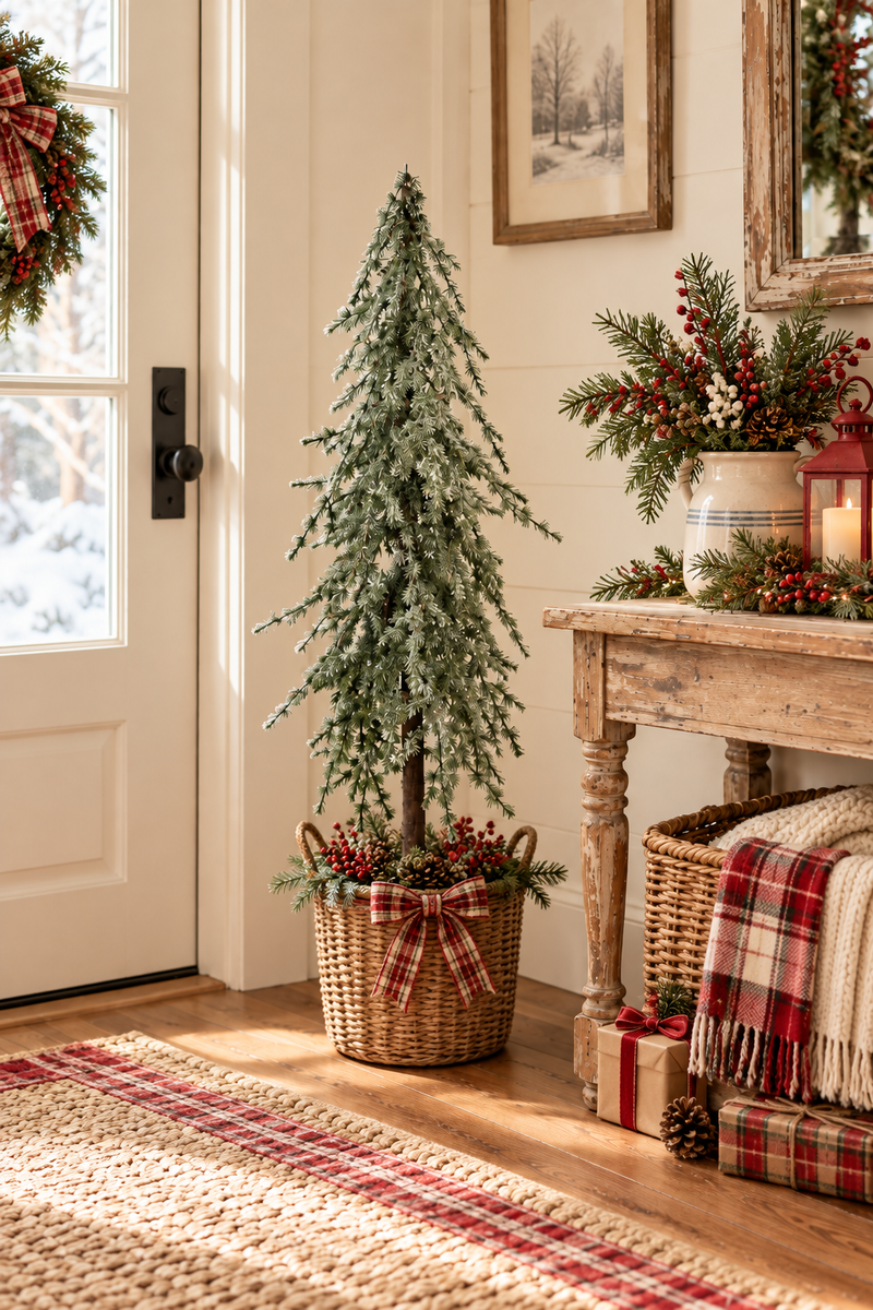 Abete Artificiale Innevato con Tronco H 90 cm – Blanc Mariclò