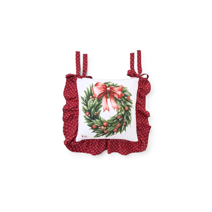 Cotton Chair Cushion with Interior – Christmas Story Cloth Clouds
