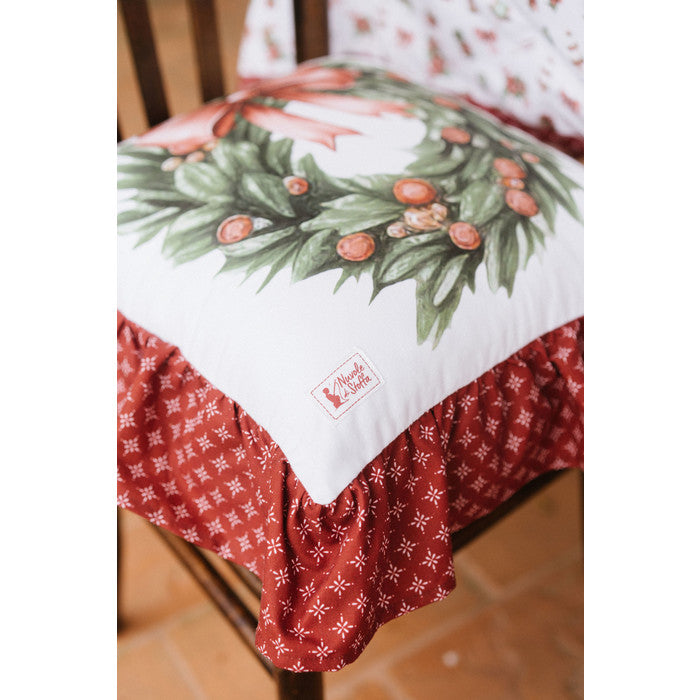 Cotton Chair Cushion with Interior – Christmas Story Cloth Clouds