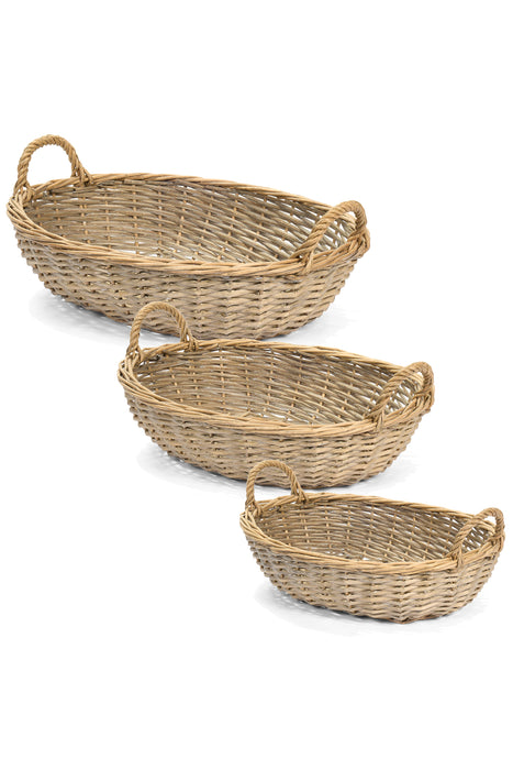 Cesto in Vimini con Manici Nuvole di Stoffa