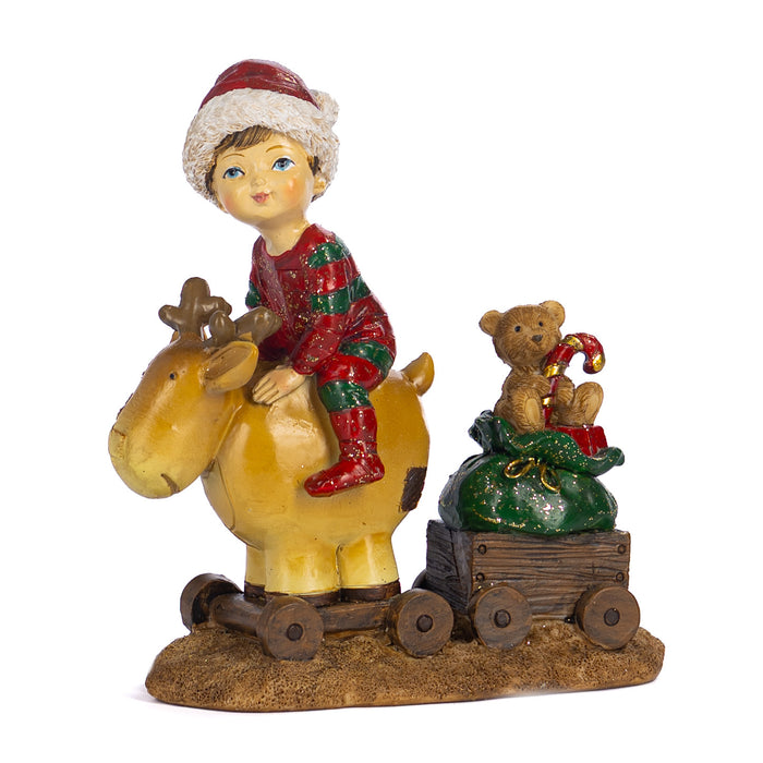 Child on Reindeer Statue -Goodwill