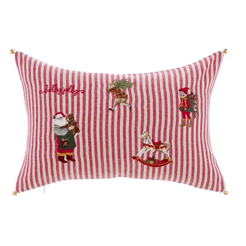 Mini Cuscino Natalizio Believe a Righe 12x18 cm – Blanc Mariclò